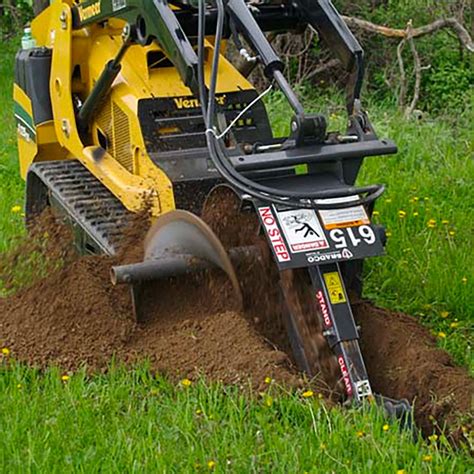 skid steer trench cutter barfor pipe|skid steer trencher attachment size.